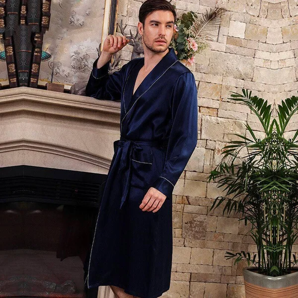 Pyjama Homme Soie Bleu