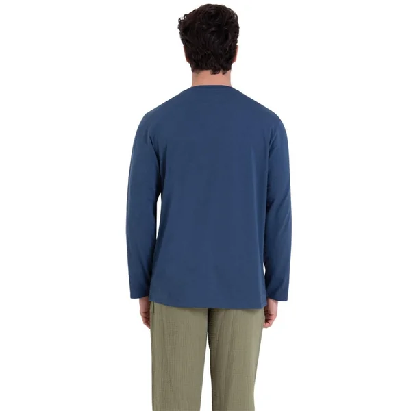 Pyjama long col rond homme Easy coton Athena multicolore Athéna
