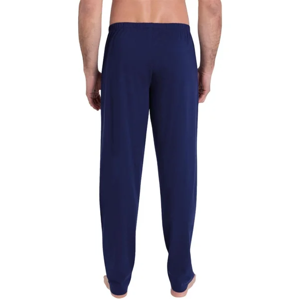 Pyjama long col rond homme Ecopack Athena bleu en coton Athéna