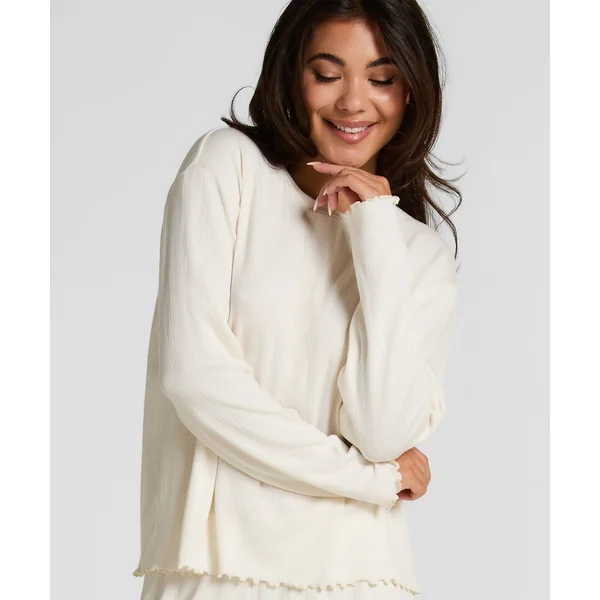 Pyjama Top Loose Pointelle - Blanc