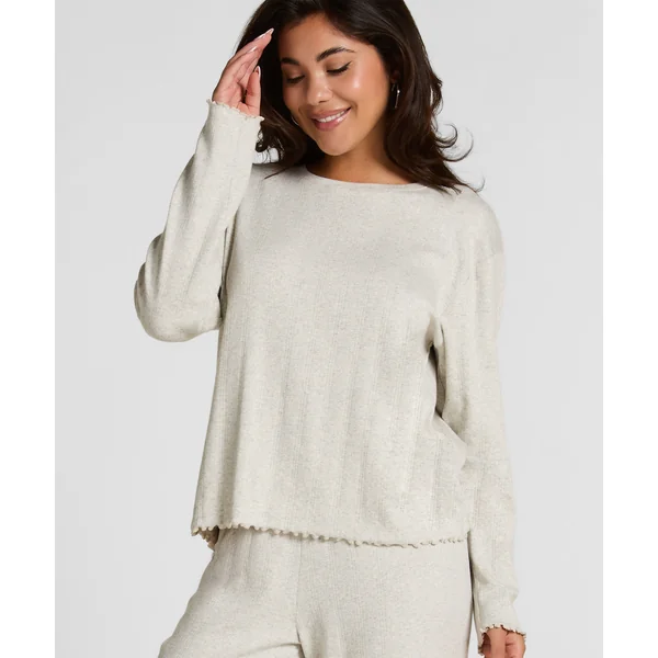 Pyjama Top Loose Pointelle - Gris