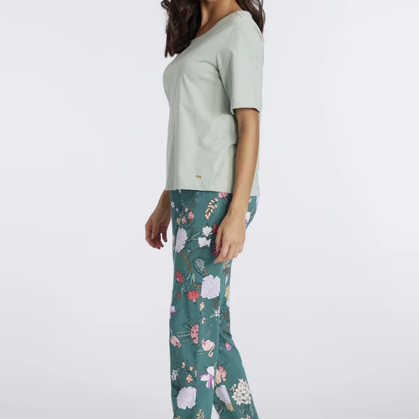 Pyjama vert en coton Lascana