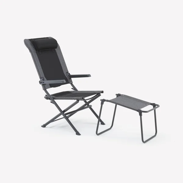 REPOSE-JAMBES POUR LE CAMPING - GRIS - COMPATIBLE AVEC FAUTEUILS ET CHAISES