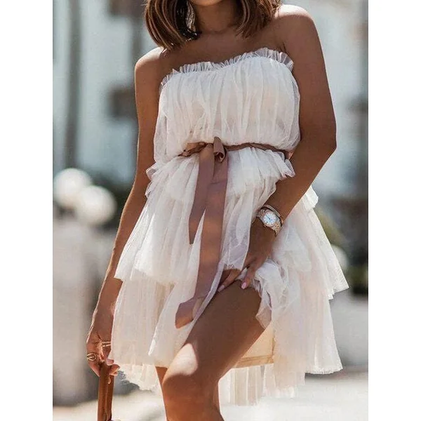 Robe blanche bohémienne