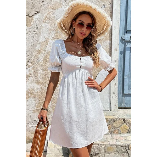 Robe Blanche Champêtre Année 50