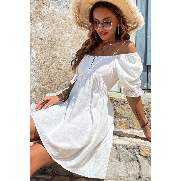 Robe Blanche Champêtre Année 50