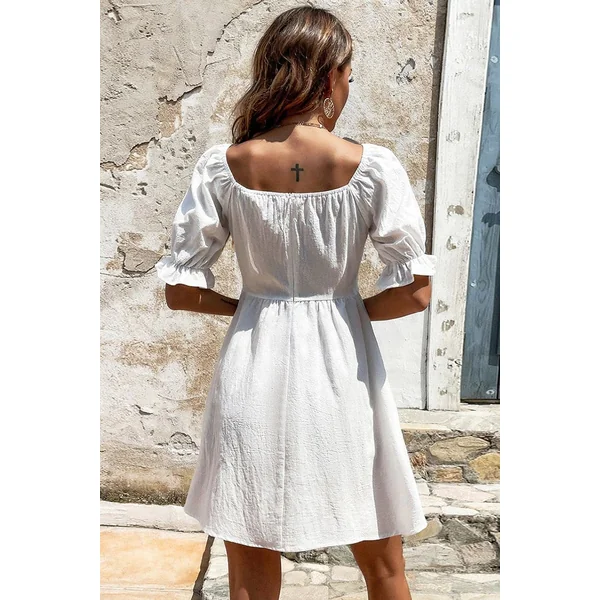 Robe Blanche Champêtre Année 50