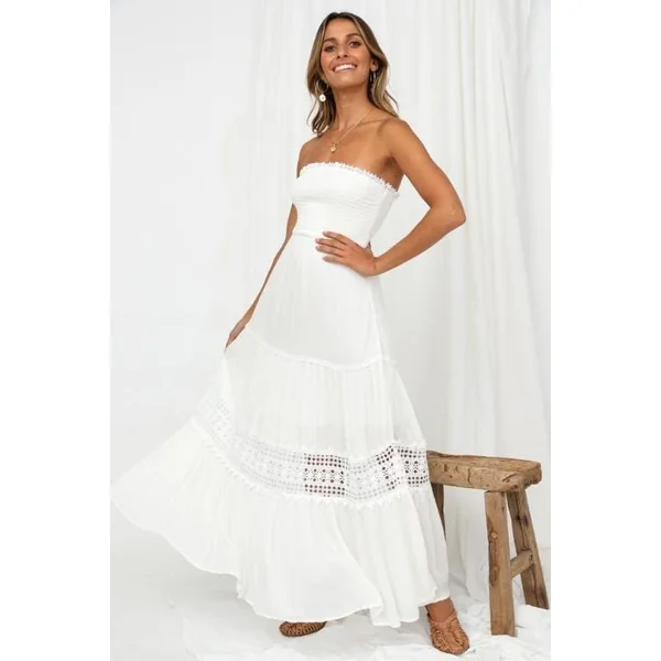 Robe Blanche De Mariage Bohème De Plage