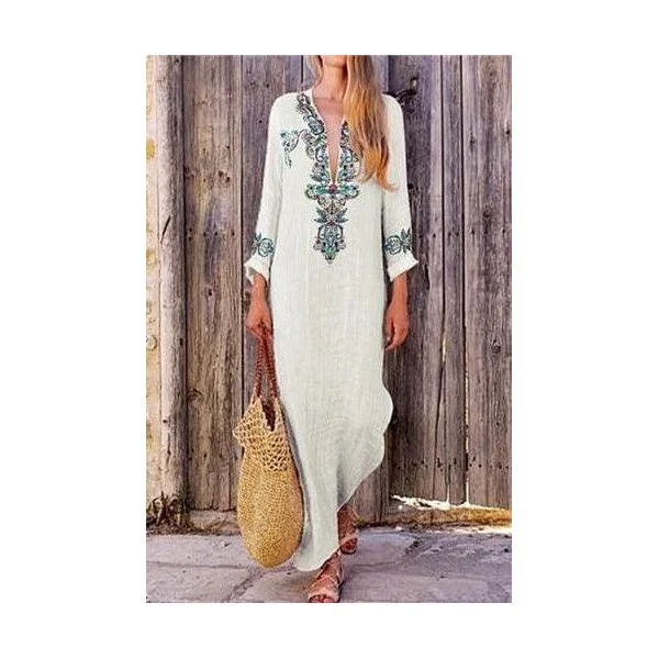 Robe Blanche Fluide Longue Bohème
