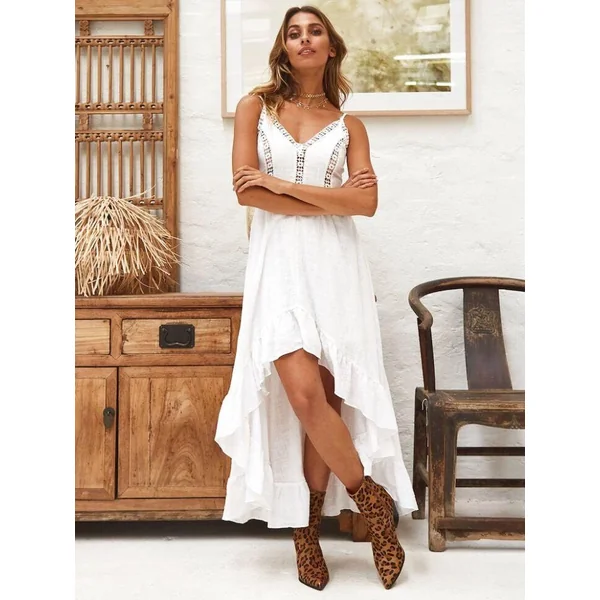 Robe blanche longue bohémienne vintage