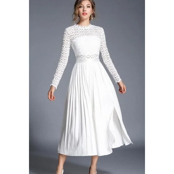 Robe Blanche Longue Dentelle Bohème