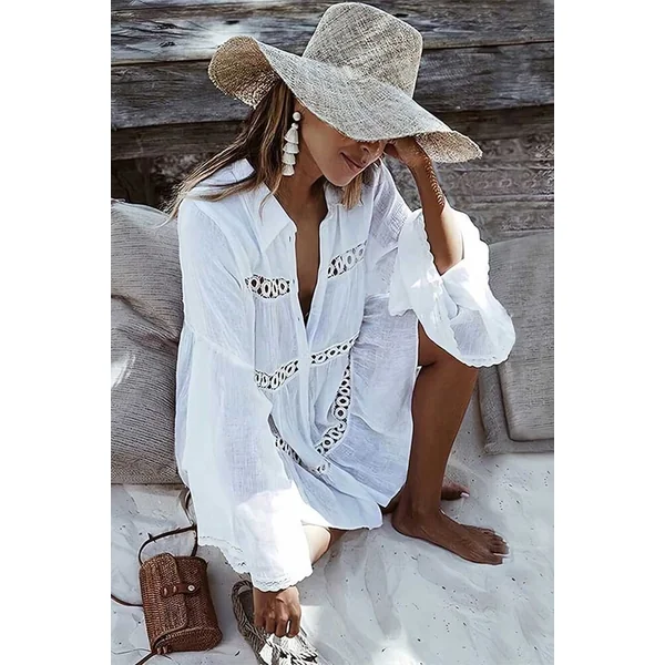 Robe Blanche Style Bohème – Hélène