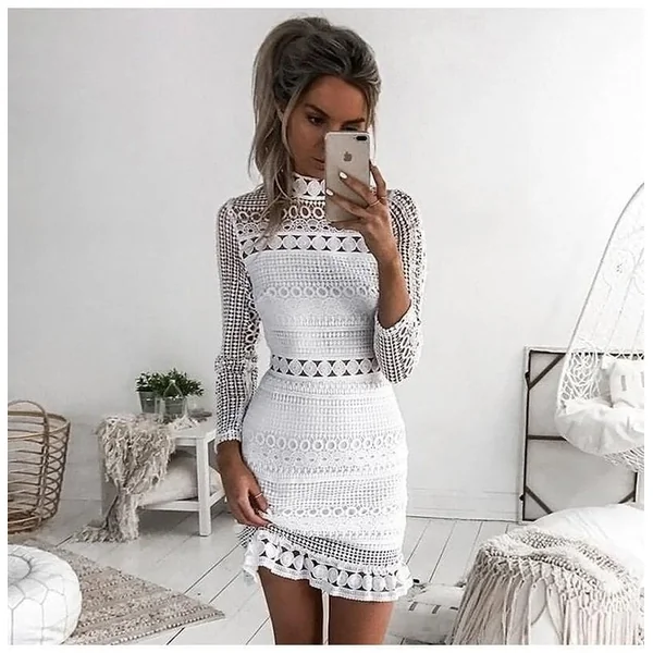 Robe Boho Blanche Cintrée
