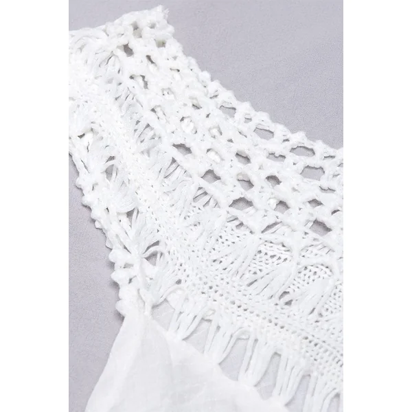 Robe Bohème Blanche Brodée et Courte – Romy