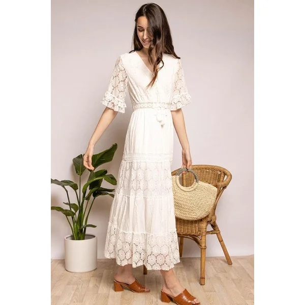 Robe Bohème Blanche Champêtre