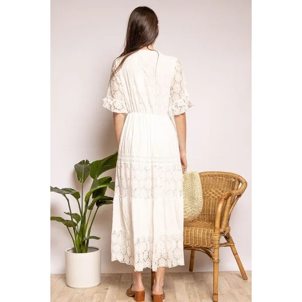 Robe Bohème Blanche Champêtre