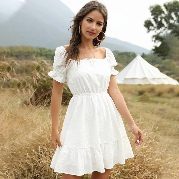 Robe Bohème Blanche Elégante