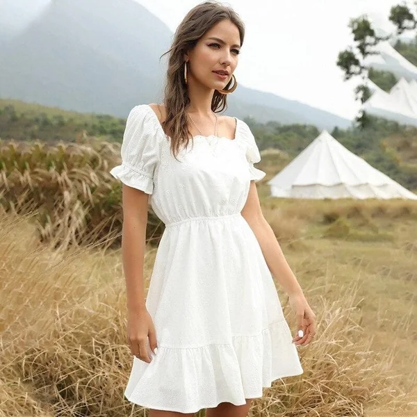 Robe Bohème Blanche Elégante
