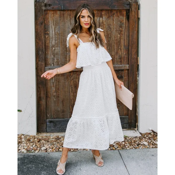 Robe Bohème Blanche Hippie En Dentelle