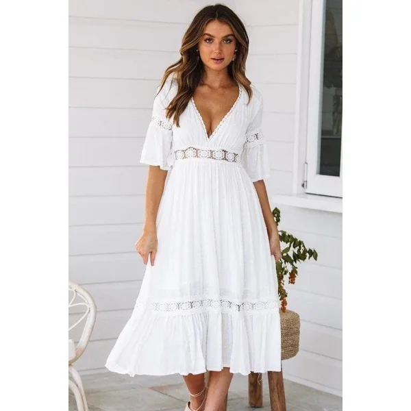 Robe Bohème Blanche Maxy