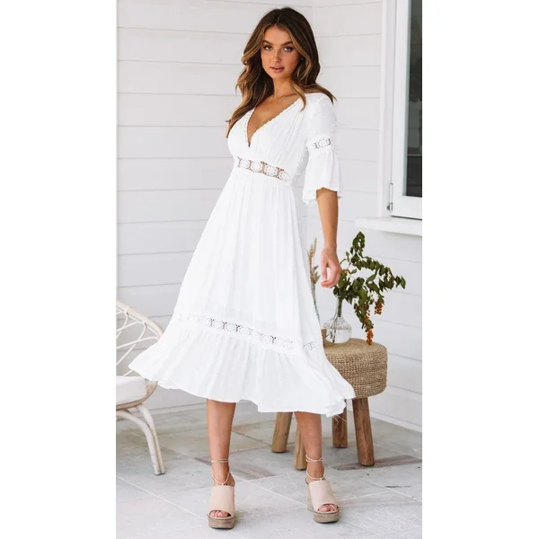 Robe Bohème Blanche Maxy