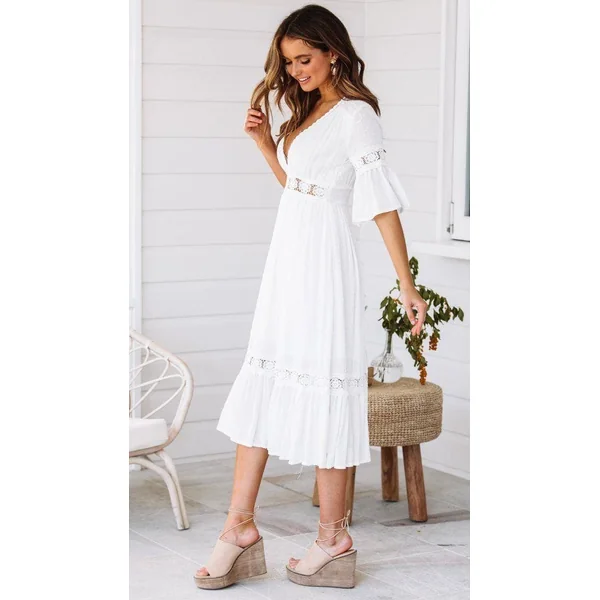 Robe Bohème Blanche Maxy