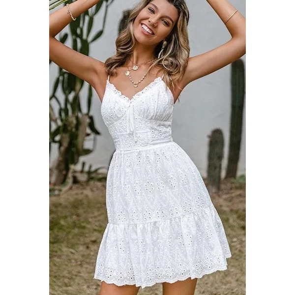 Robe Bohème Blanche Mini