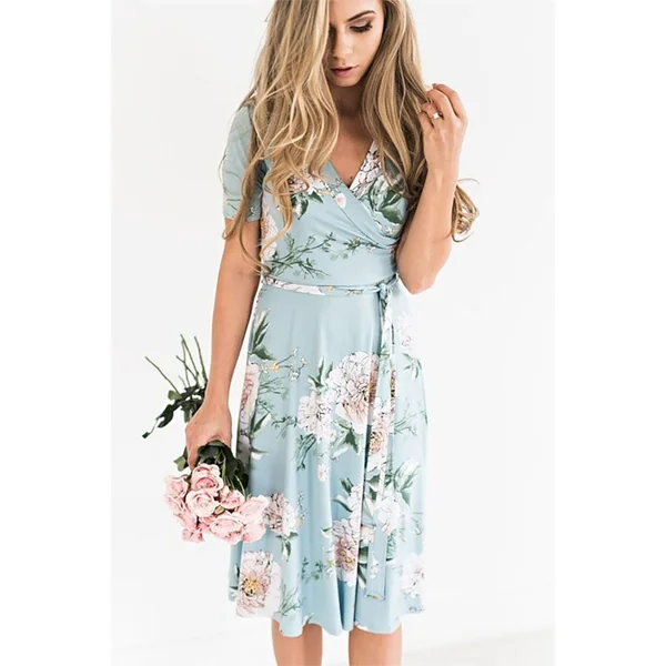 Robe Bohème Bleu Ciel – Lorette