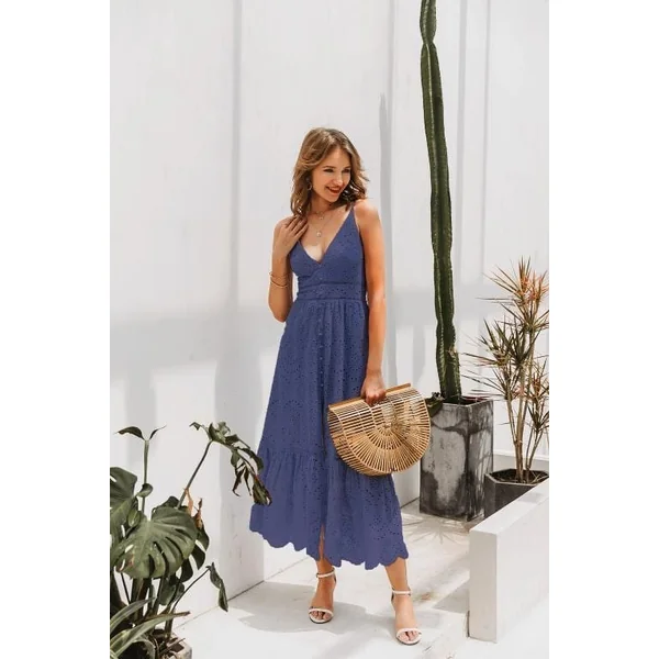 Robe Bohème Bleu Poussière