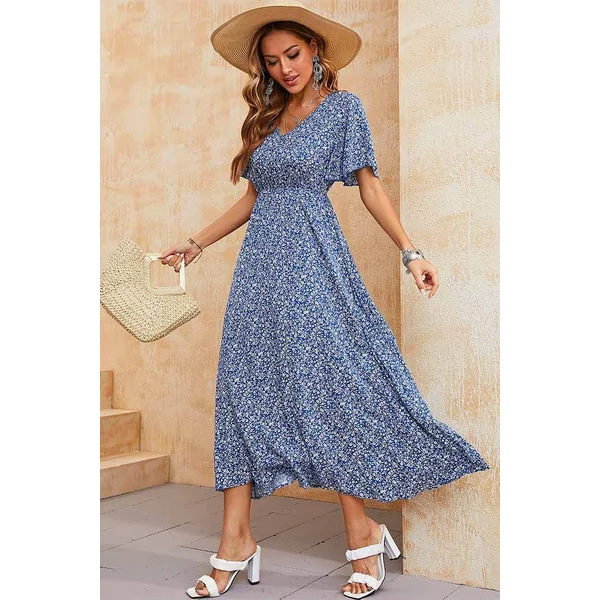 Robe Bohème Bleu Roi – Thelma
