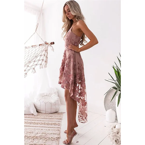 Robe Bohème Chic Dentelle Rose – Emma