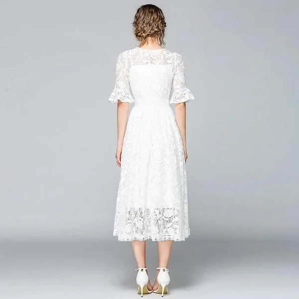Robe Bohème Chic Longue Dentelle Blanche