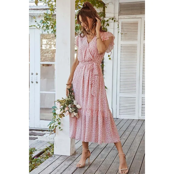 Robe Bohème Chic Rose Poudre – Claire