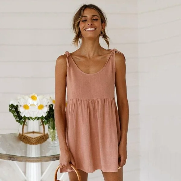 Robe Bohème Chic à Col Rond