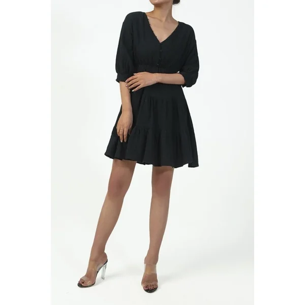 Robe Bohème Courte Noire