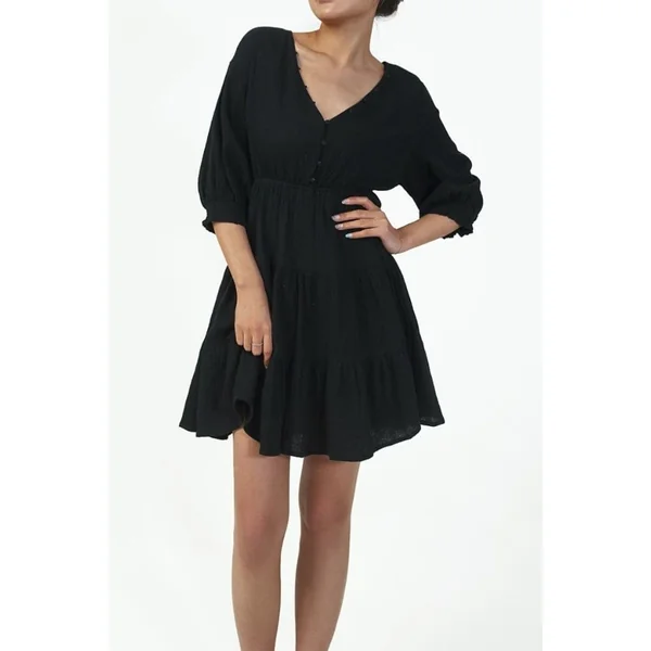 Robe Bohème Courte Noire