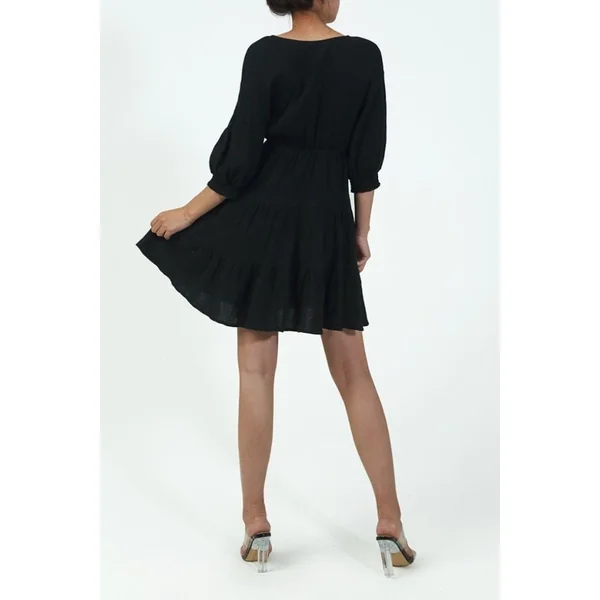 Robe Bohème Courte Noire