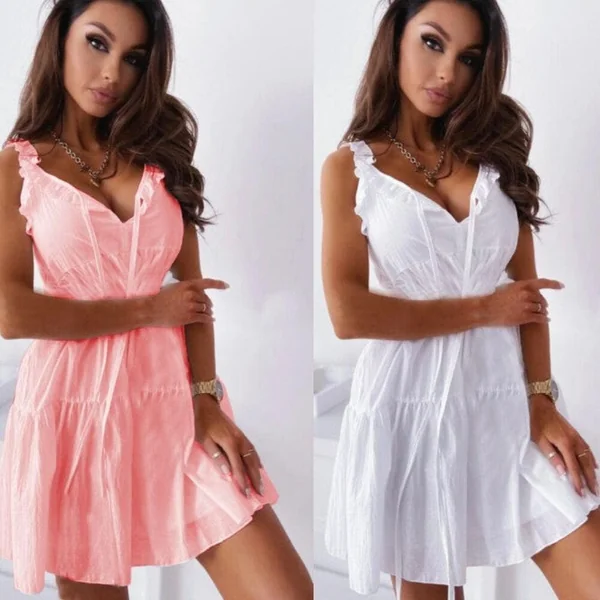 Robe bohème courte à lacets
