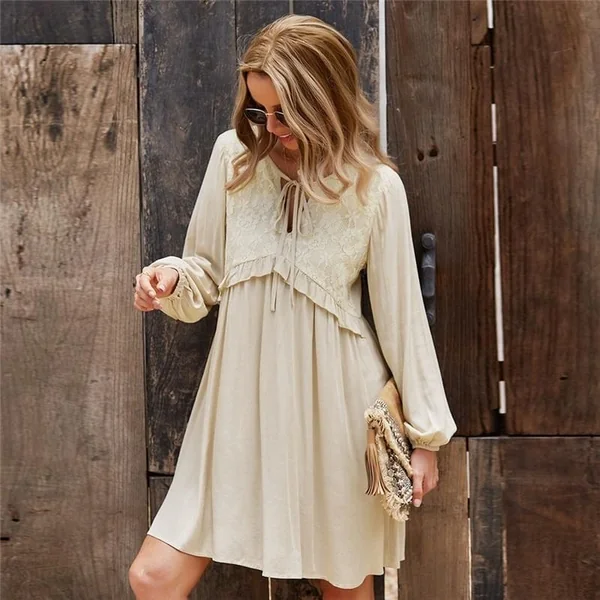 Robe bohème courte à volant