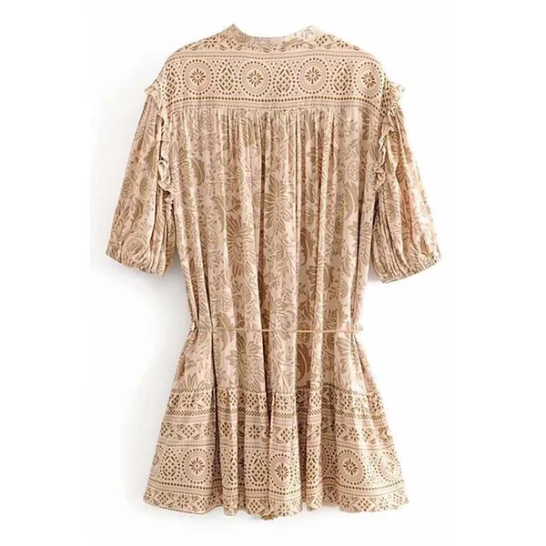 Robe Bohème Ecru en Dentelle – Amandine