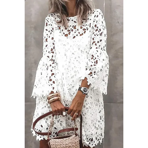 Robe Bohème en Dentelle Ajourée – Luna