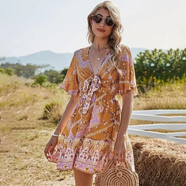 Robe Bohème en V