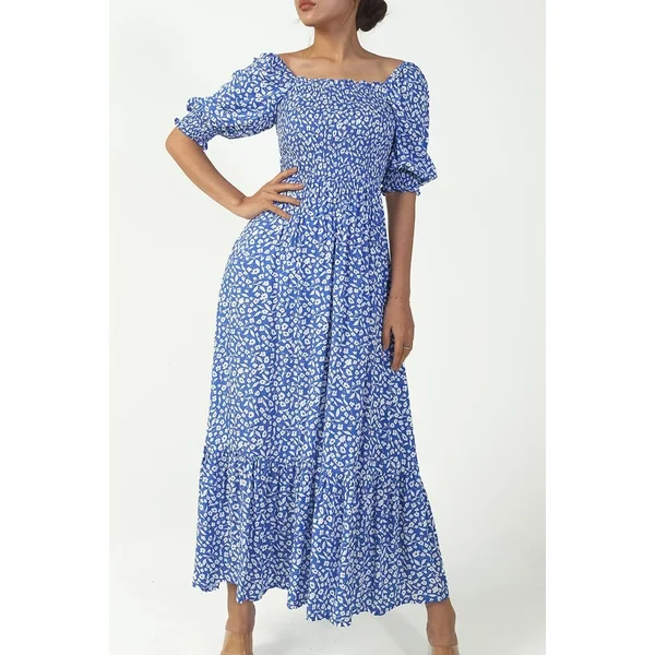 Robe Bohème Fleurie Col Carré