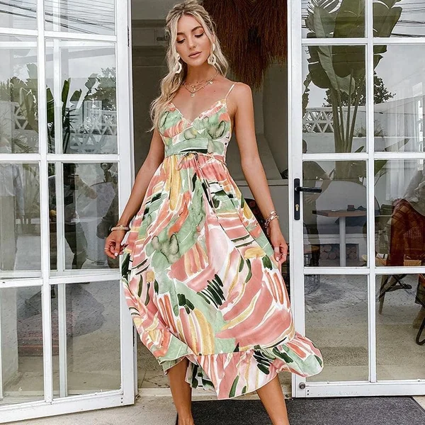 Robe Bohème Fluide Verte