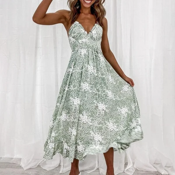 Robe Bohème Fluide Verte