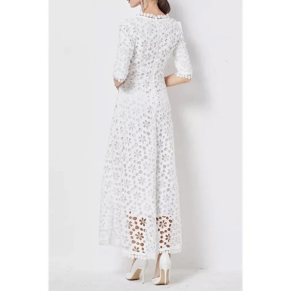 Robe Bohème Longue Dentelle Blanche – Octavia