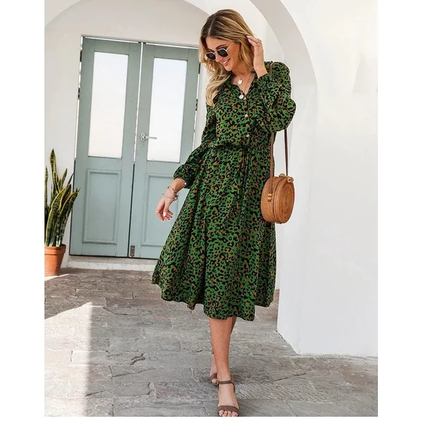 Robe Bohème Longue Léopard