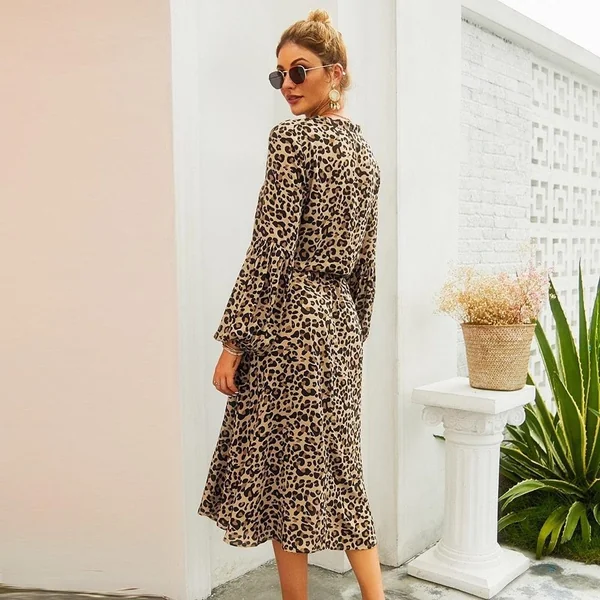 Robe Bohème Longue Léopard