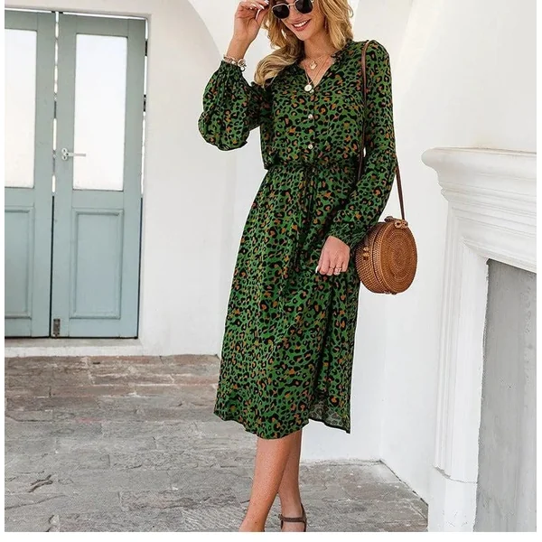 Robe Bohème Longue Léopard