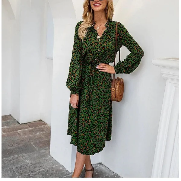 Robe Bohème Longue Léopard